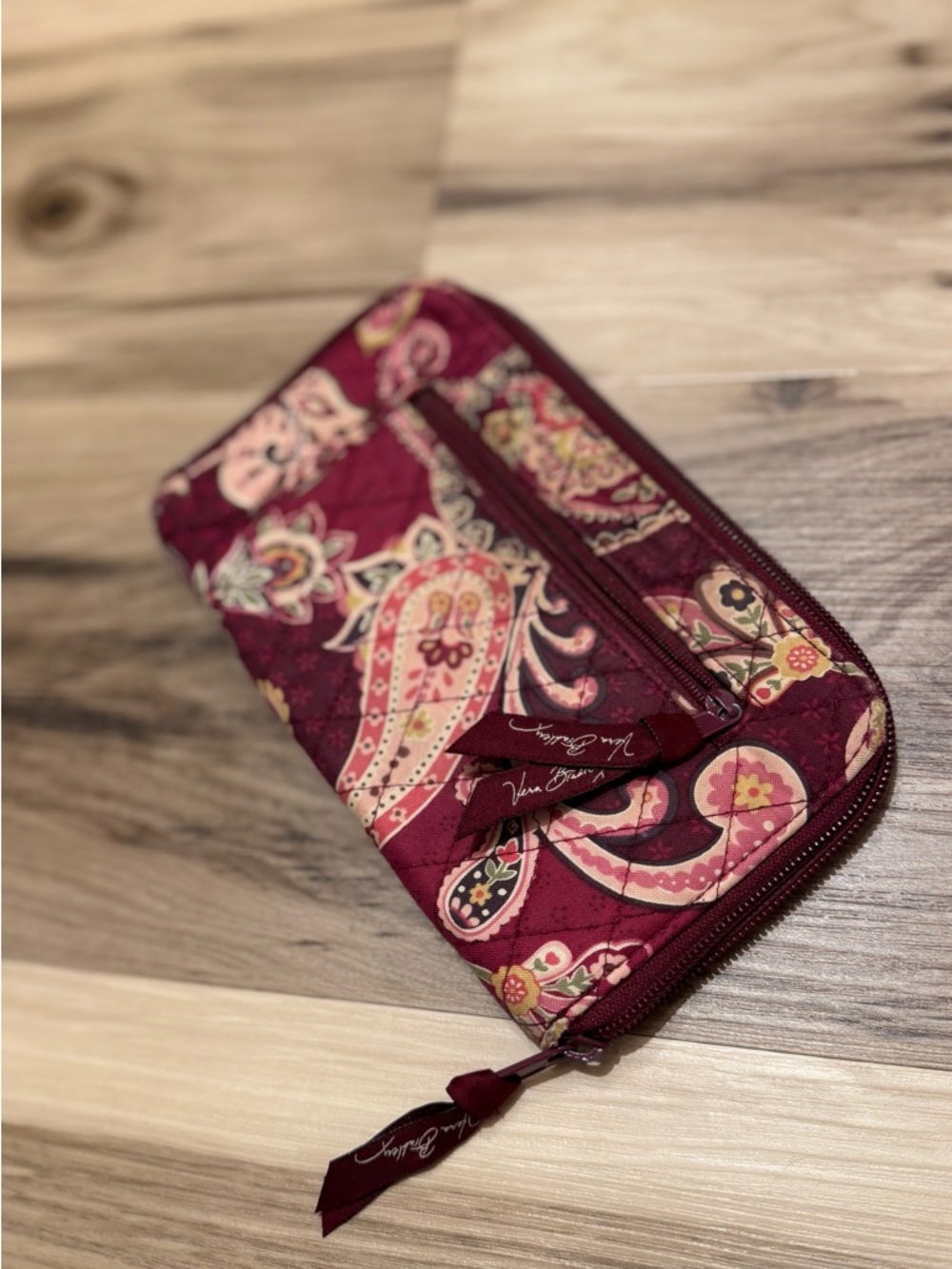 Vera Bradley Quilted Paisley Zip Around Wallet - picadilly plum pattern 2005